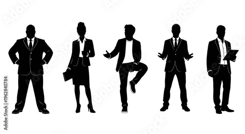 Professional Executive Standing & Authority Silhouette Set