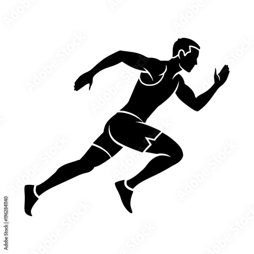 Vector icon of a runner sprinting forward