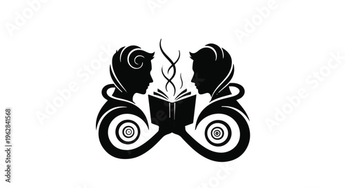 Readers engrossed in a shared book symbolize the deep connection formed through the exchange of knowledge, storytelling, and intellectual discovery within a quiet library environment.