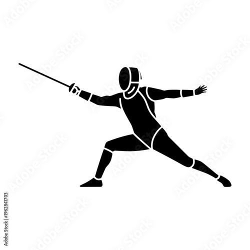 Fencer Lunging Vector Icon