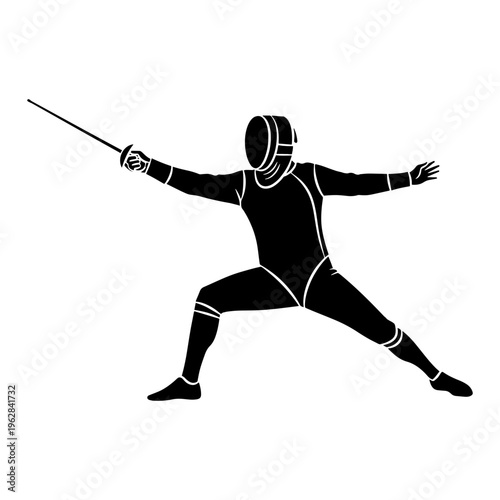 Fencer Lunging Vector Icon