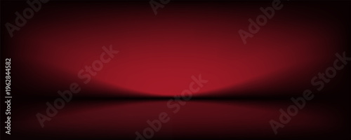 Abstract gradient podium background. Empty red 3D studio background. Clean scene for product presentation mockup template. eps 10