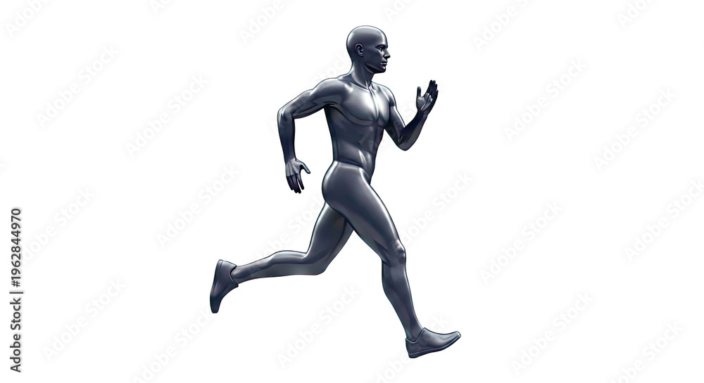 Fototapeta premium Dark Humanoid Figure Running