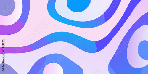 Abstract wavy shapes in vibrant pastel blue pink and purple hues