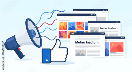 Megaphone Social Media Marketing Online Promotion.