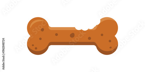 Orange dog bone illustration simple cartoon vector icon for pet food treat and animal accessory design