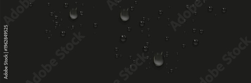 Water rain drops or steam shower isolated on transparent background. Realistic pure droplets condensed. Vector clear vapor water bubbles on window glass surface for your design.