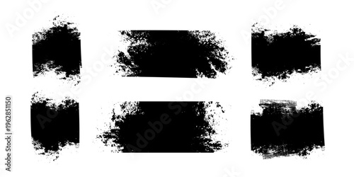 Set of Grunge Brush strokes , Paintbrush Grunge design elements, Hand drawn Grunge texture, text box backgrounds vector illustrator
