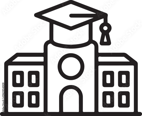 Line Style University Education Icon