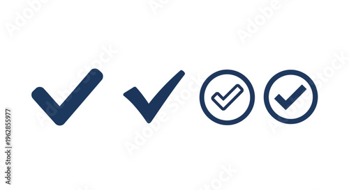 Checkmarks and checkmark icons in different styles