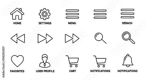 Minimalist Flat Icons Set for Mobile and Web Applications