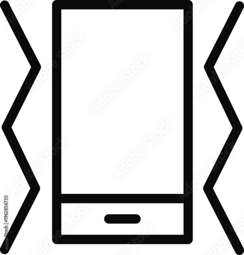 Smartphone vibration icon simple line art for mobile alerts 