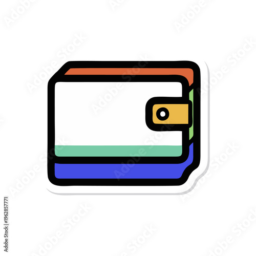 Striped Wallet Card Holder With Button Closure