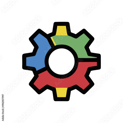 Multicolored Settings Gear Symbol For Interface Customization