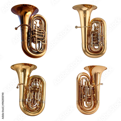 Illustration - Tuba isolate on transparent png.
