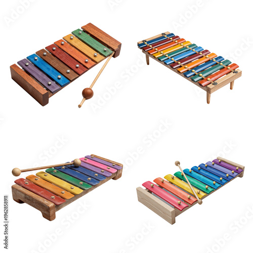 Illustration - Xylophone isolate on transparent png.