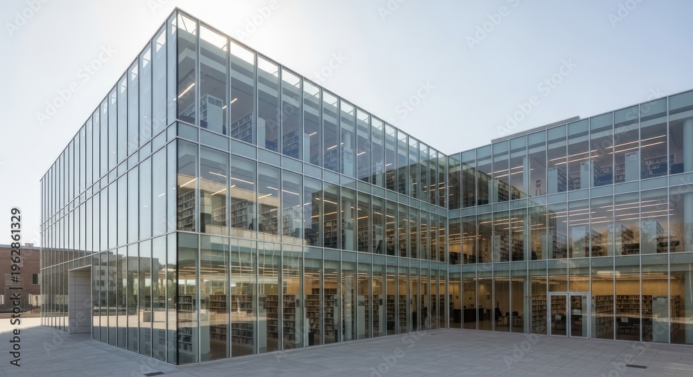 Obraz premium Modern glass office building exterior