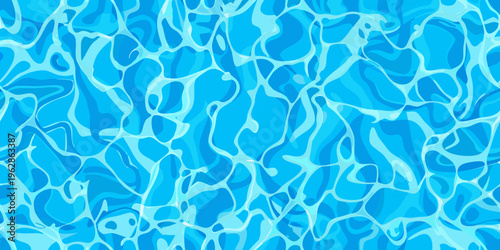 Abstract water surface with rippling reflections and bright blue hues