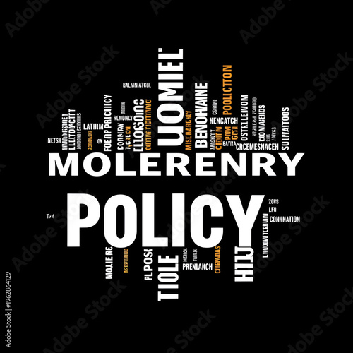 Monetary Policy animated tag word cloud;text design animation kinetic typography seamless loop.