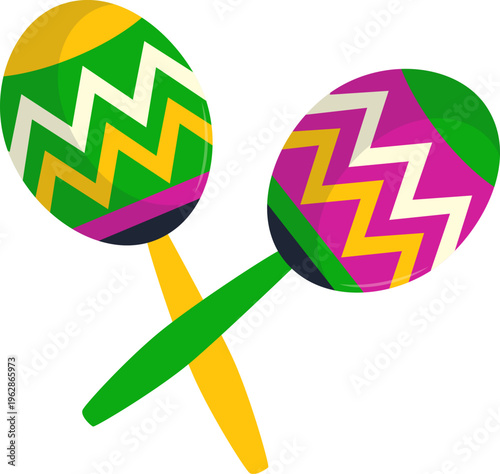 Colorful Mexican Maracas Vector Illustration Cinco de Mayo