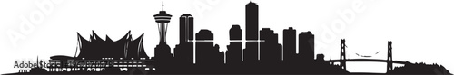 Vancouver british columbia skyline silhouette