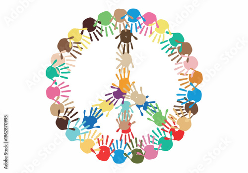 Diverse hands creating a symbol of peace, celebrating unity and global harmony