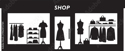 Fashion Clothing Store Silhouette Shop Display Window Graphics
