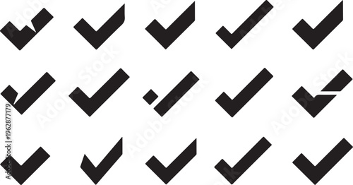 Black checkmarks on a white background pattern design