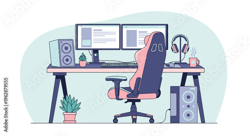 Office Chair with Desk Setup.