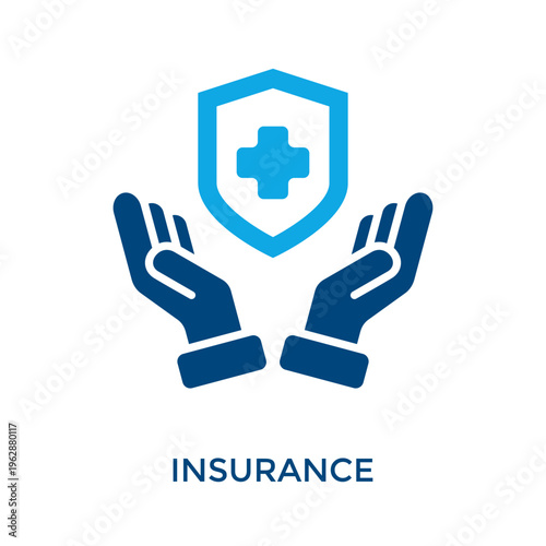 Insurance Icon Dual Tone Style. Vector Illustration For Graphic Design