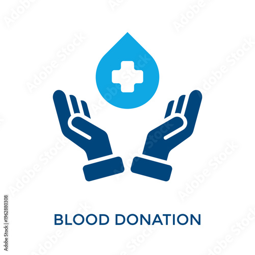 Blood Donation Icon Dual Tone Style. Vector Illustration For Graphic Design