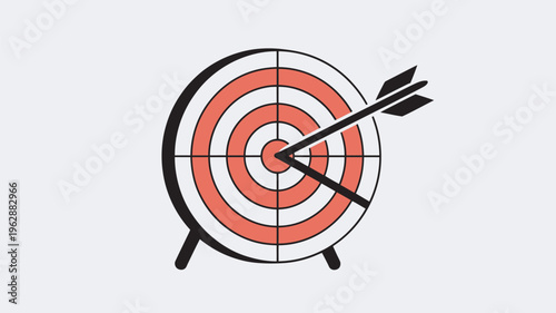 A graphic illustration of a target with an arrow hitting the bullseye, symbolizing accuracy and success.