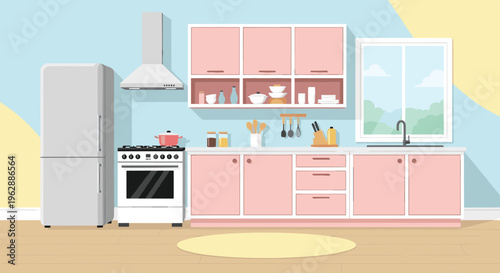 Pink Kitchen Cabinets and Countertops.