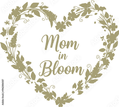 Beautiful forever my mom handwritten text in elegant cursive font design