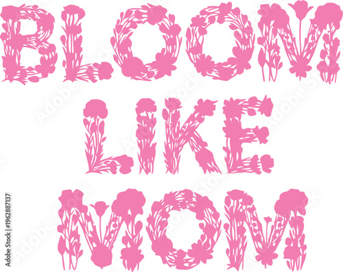 Beautiful happy mom day greeting card with floral wreath design