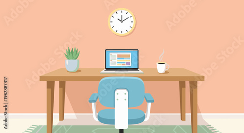 Office Chair in Front of Desk.