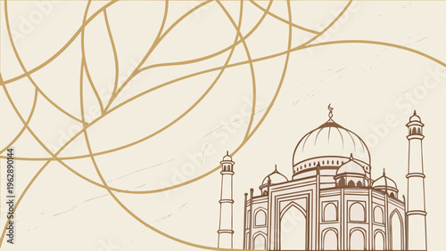 vector illustration of mosque in istanbul