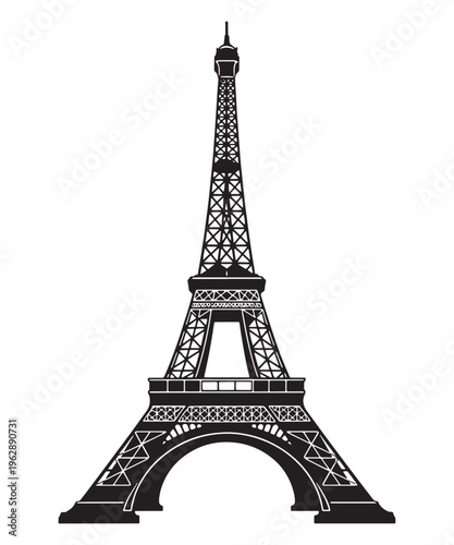 Iconic eiffel tower vector illustration, a classic symbol of parisian architectural design