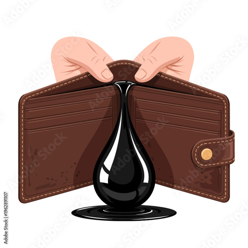 Empty Wallet Illustration Financial Crisis Money Leak Concept Graphic Design Business Loss Poverty Economic Trouble Savings Depleted Funds