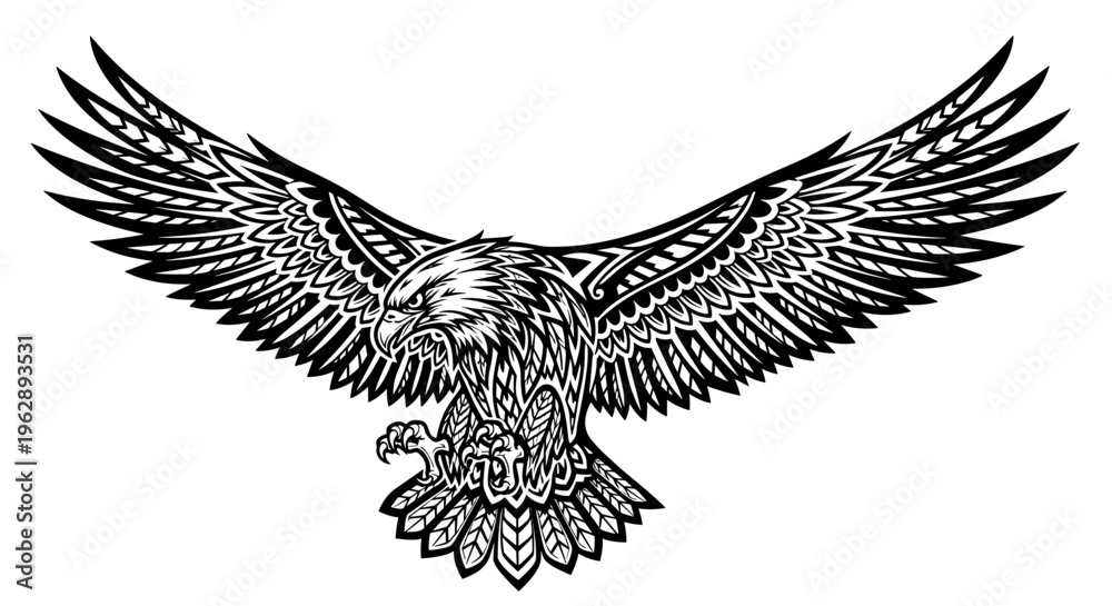 Obraz premium Eagle with wings spread wide.