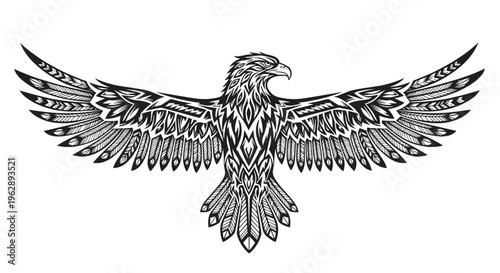 Eagle with wings spread wide 1.