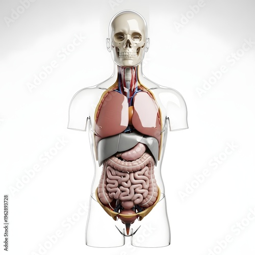 Transparent Upper Human Anatomy Medical Mannequin