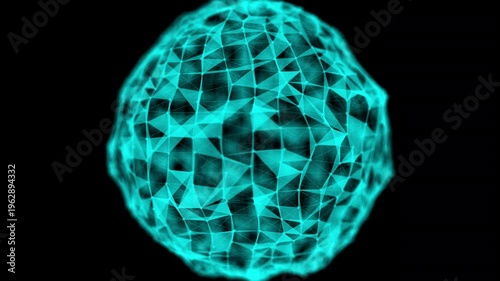 Triangulaton sphere with DOF. Computer generated 3d render