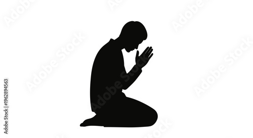 Man in Prayer Silhouette 4.