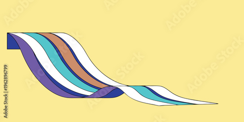 Colorful waves elegantly twisting and flowing in a dynamic, fluid motion against a light backdrop