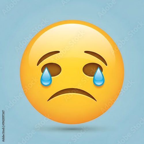 Sad Emoji with Tears - Expressing Sorrow and Disappointment Visually.