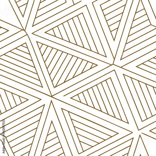 Geometric pattern showcasing interconnected triangular shapes forming a complex tessellation design with symmetry and repetition