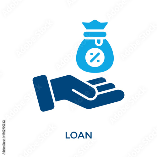 Loan Icon Dual Tone Style. Vector Illustration For Graphic Design
