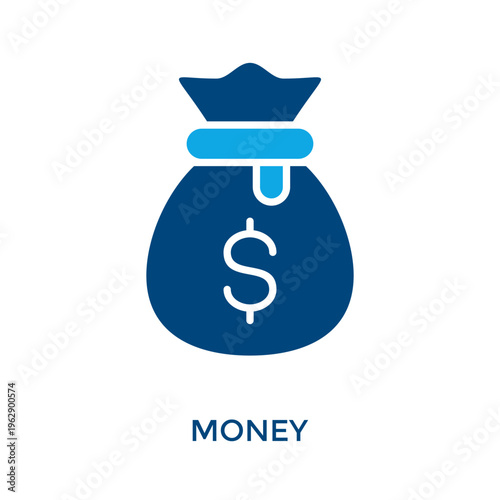 Money Icon Dual Tone Style. Vector Illustration For Graphic Design