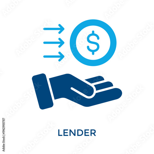 Lender Icon Dual Tone Style. Vector Illustration For Graphic Design